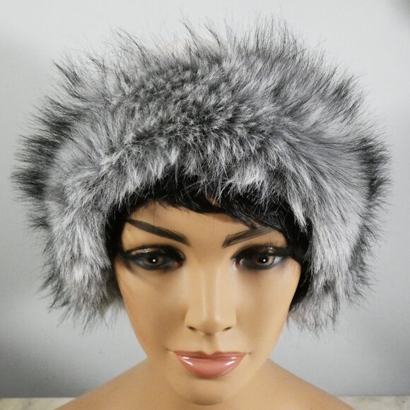 Elegant! Fabulous Fashionable Faux Fur Trim Hat Ivory/Winter-White Matching Trim main image 8